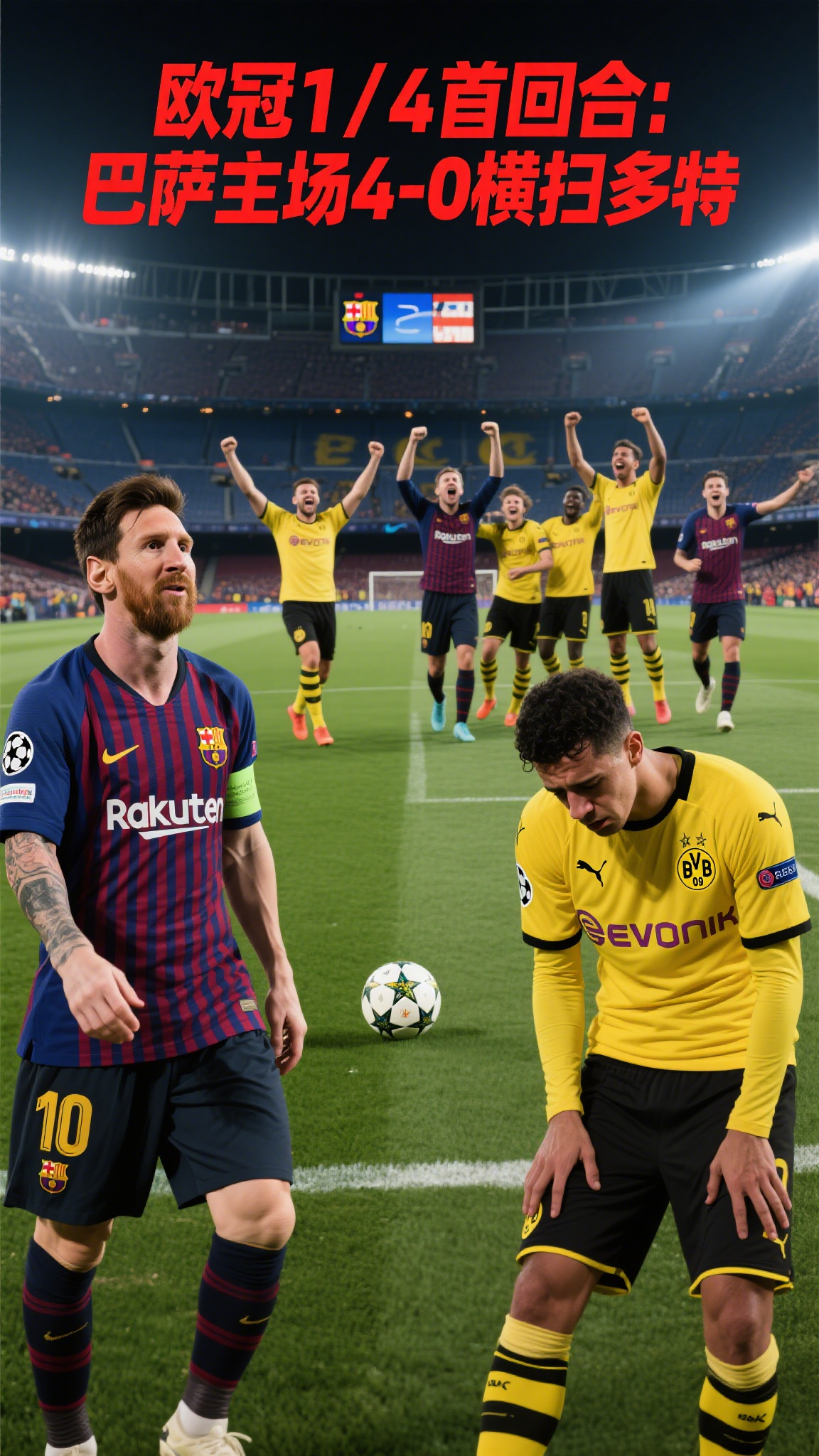 巴萨大胜拜仁，晋级欧冠四强